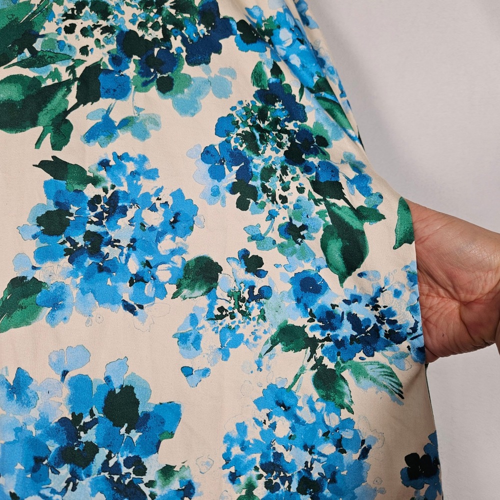 Tuckernuck Shift Dress XL Water's Edge Hydrangea Charlie Sleeveless Coastal Boho - Picture 9 of 16